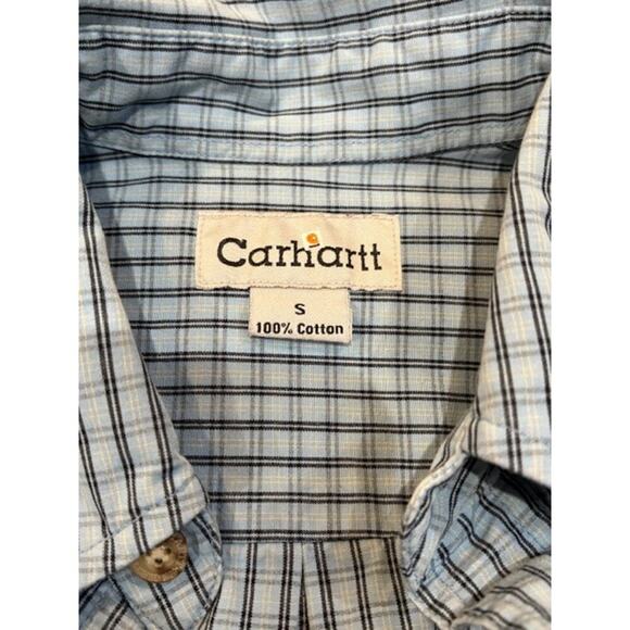 Vintage Carhartt Tattersall Short Sleeve Loose Fit Chest Pocket Shirt – Small - Picture 3 of 7
